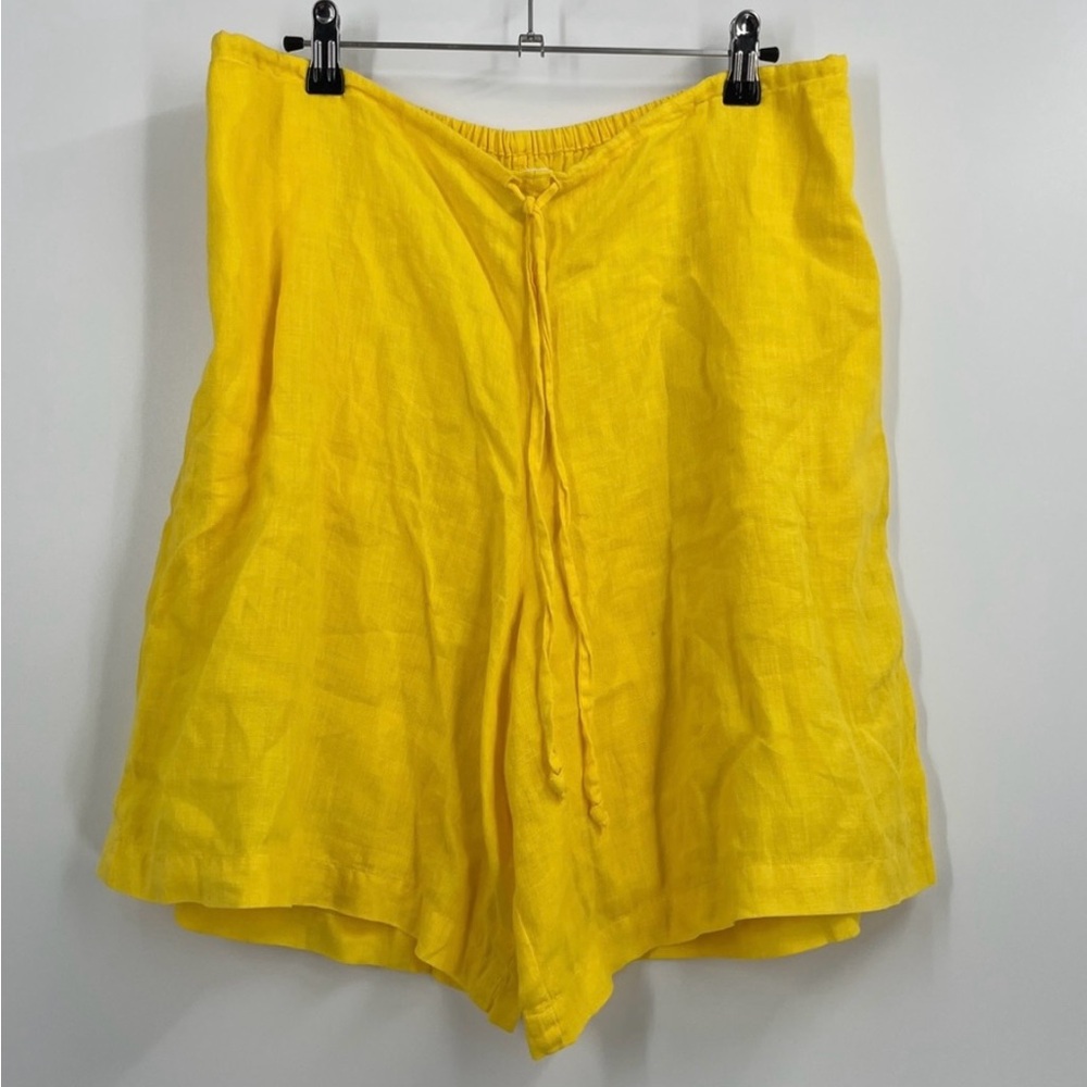 Via Vai by Pollero Yellow Linen Shorts Size. S